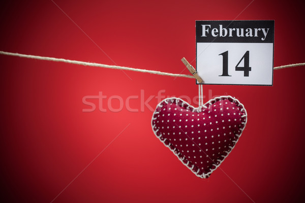 February 14, Valentine's day, red heart Stock photo © IvicaNS