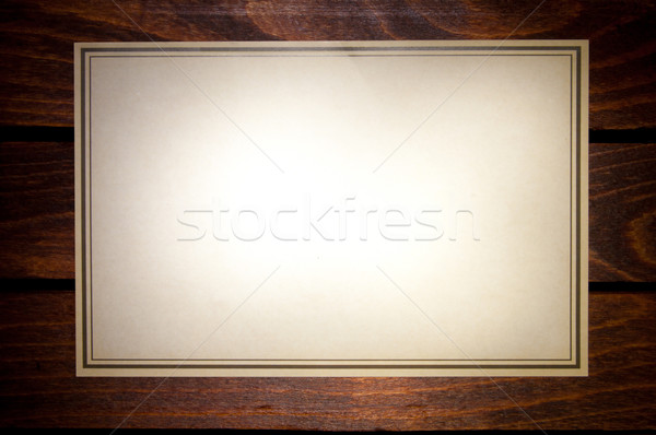 Régi papír klasszikus kopott fa asztal háttér keret Stock fotó © IvicaNS