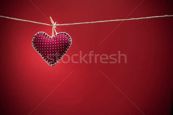 Colorido tejido corazones rojo fondos Foto stock © IvicaNS