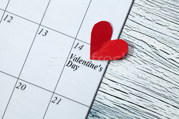 February 14, Valentine's day, heart from red paper Stock photo © IvicaNS
