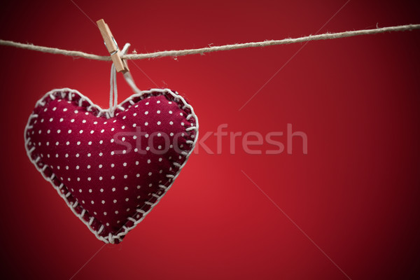 Kolorowy tkaniny serca czerwony środowisk walentynki Zdjęcia stock © IvicaNS