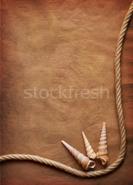 Foto stock: Papel · velho · corda · concha · navio · retro