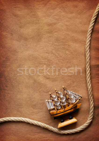 Régi papír kopott kötél hajó retro klasszikus Stock fotó © IvicaNS