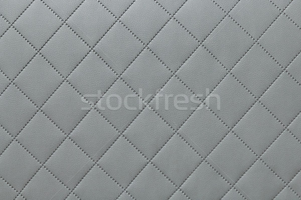 detail of gray sewn leather, gray leather upholstery background pattern Stock photo © ivo_13