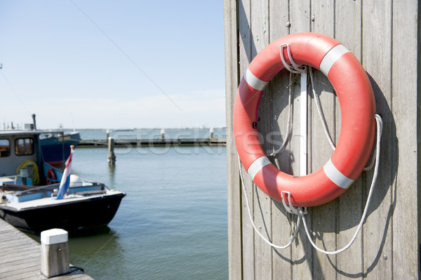 Foto stock: Viver · bóia · holandês · porto · barco · bandeira