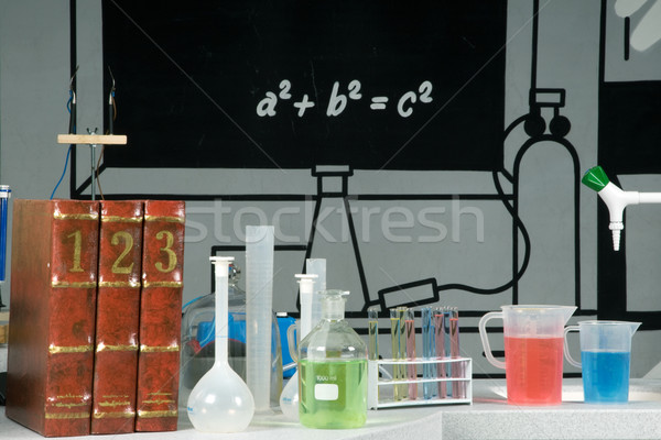 Laboratoire livres école verre verres science [[stock_photo]] © ivonnewierink