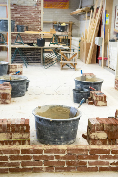 Trowel and bricks Stock photo © ivonnewierink