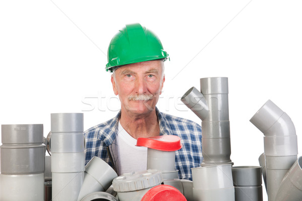 Confused funny plumber Stock photo © ivonnewierink