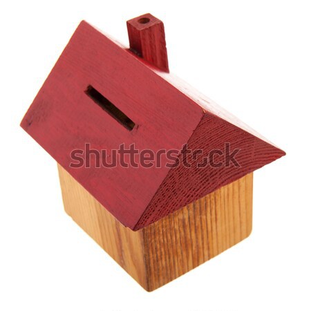 Ház persely fából készült épület építkezés otthon Stock fotó © ivonnewierink