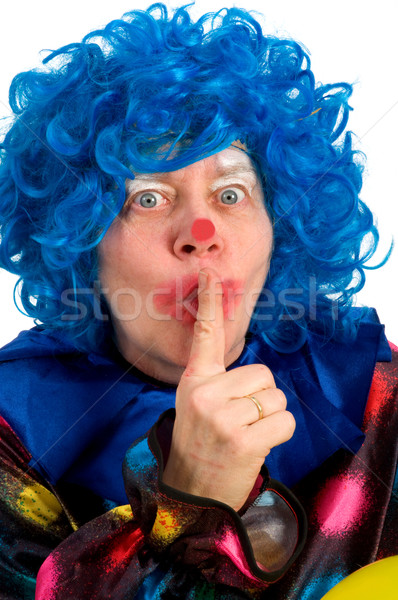 Ciszy clown niebieski portret starszych Zdjęcia stock © ivonnewierink