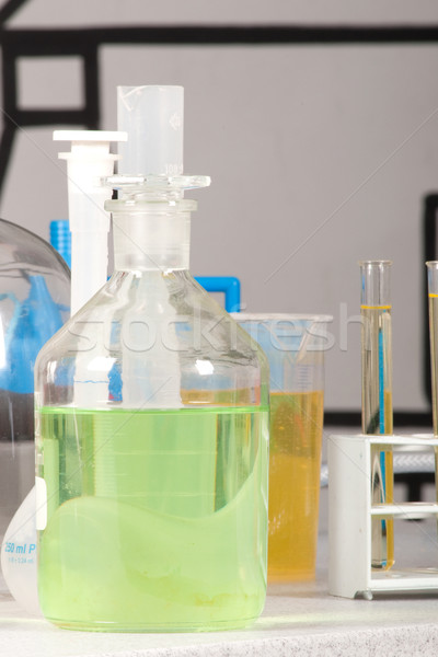 Laboratoire plusieurs bouteilles outils science industrielle [[stock_photo]] © ivonnewierink