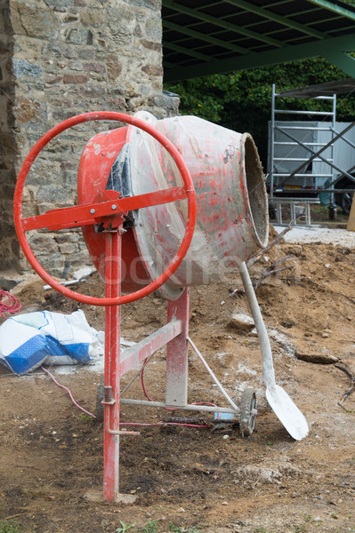Concrete mixer at work place Stock photo © ivonnewierink
