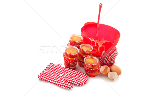 Tortas rojo alimentos huevos cocina Foto stock © ivonnewierink