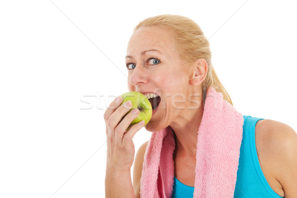 Portrat mature woman at fitness Stock photo © ivonnewierink