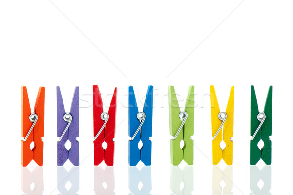 Colorful wooden clothes pins Stock photo © ivonnewierink