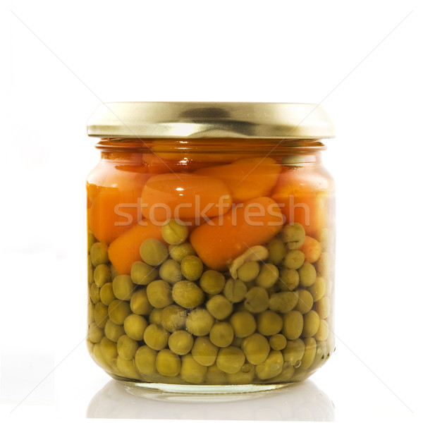 canned carrots and peas Stock photo © ivonnewierink
