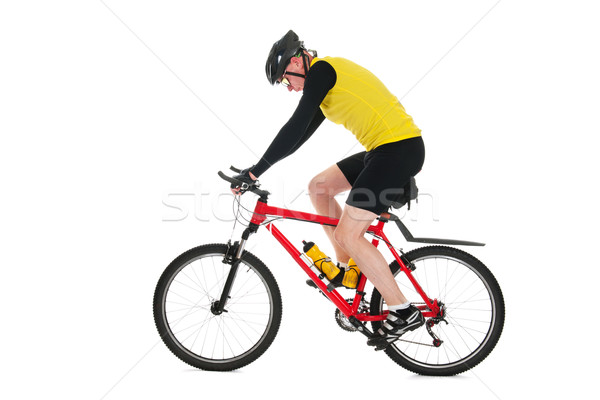 Stock photo: Mountainbiker in studio