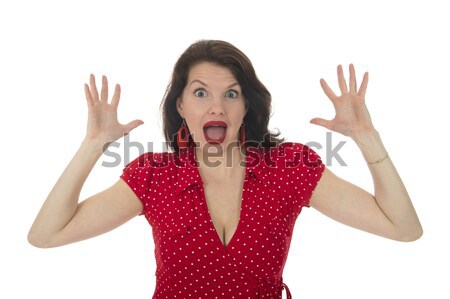 Emotional amazement portrait of surprised woman. Studio isolated portrait. Stock photo © ivonnewierink
