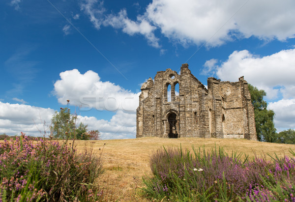 Stock photo: Broken chapel on mountain