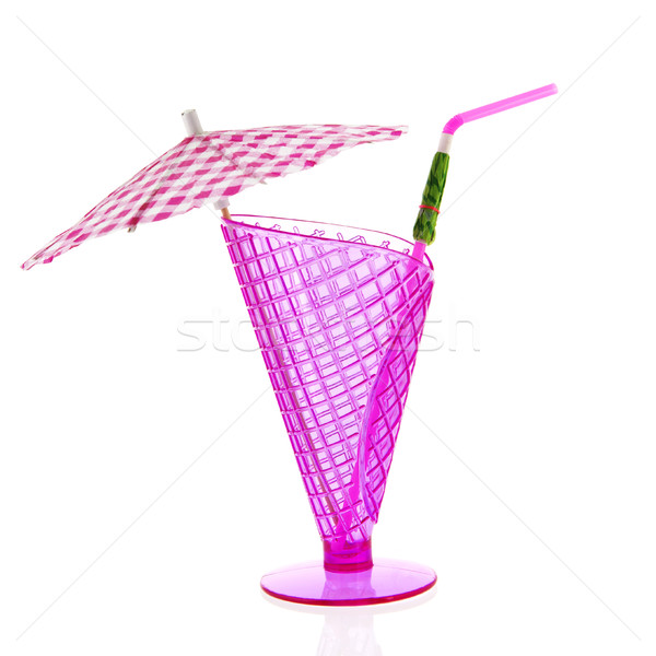 Roze ijs beker lege glas sorbet Stockfoto © ivonnewierink