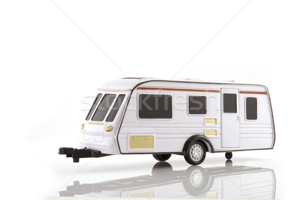 Wohnwagen Urlaub Campingplatz mobile weiß schlafen Stock foto © ivonnewierink