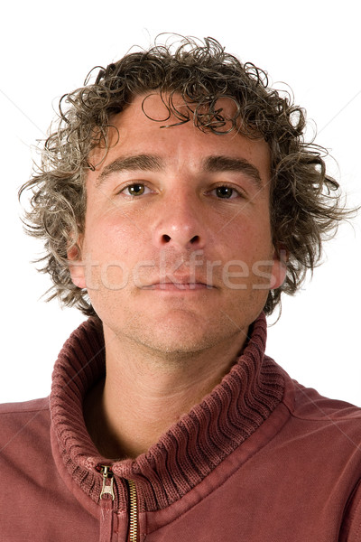 Arrogáns fiatalember portré stúdió cipzár felnőtt Stock fotó © ivonnewierink