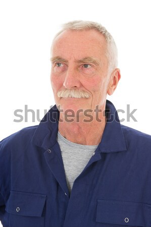 Człowiek niebieski starszy pracy nosić Zdjęcia stock © ivonnewierink
