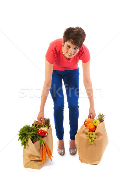 Vrouw zwaar mooie jonge vrouw Stockfoto © ivonnewierink