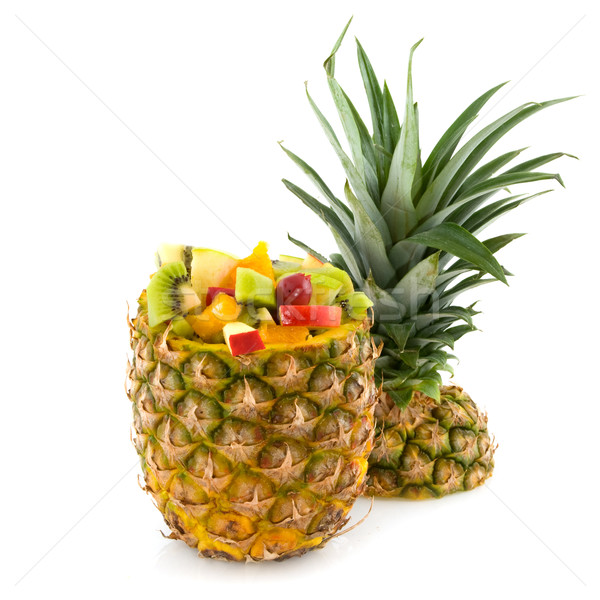 Trópusi gyümölcs koktél nyitva ananász gyümölcs növény Stock fotó © ivonnewierink