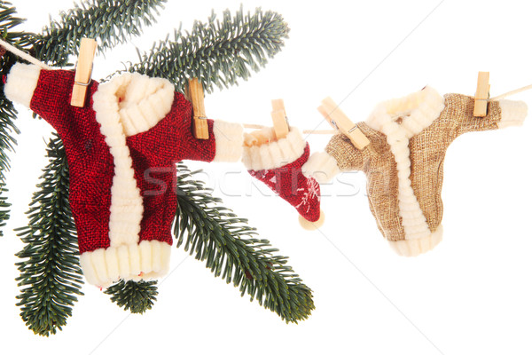Christmas tree with clothes from Santa Claus Stock photo © ivonnewierink