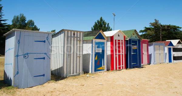 Stock photo: Beach huts on island Oleron in France