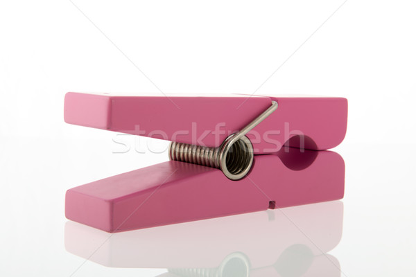 Duży różowy clothespin odizolowany biały Zdjęcia stock © ivonnewierink