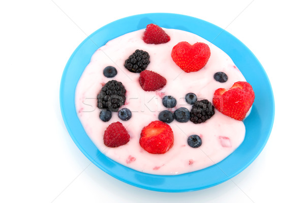 yogurt with fruit Stock photo © ivonnewierink