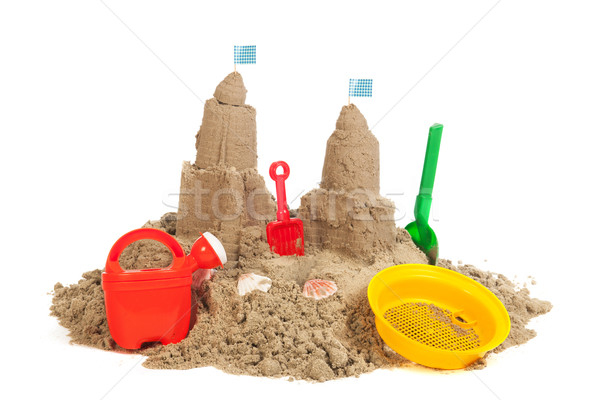 Sandcastle plage jouets isolé blanche bâtiment [[stock_photo]] © ivonnewierink