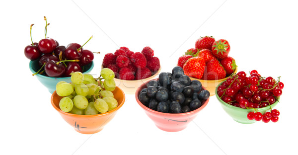 Colorful bowls fresh summer fruit Stock photo © ivonnewierink