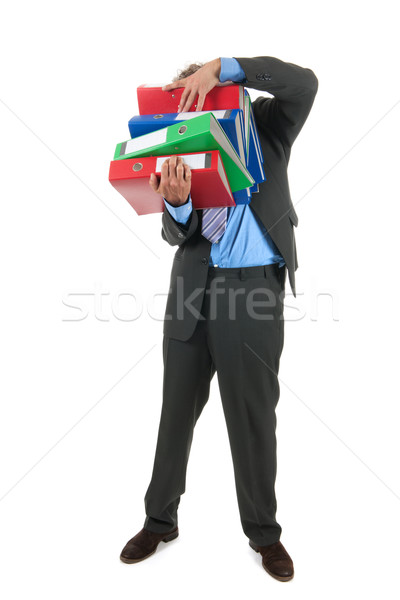 [[stock_photo]]: Homme · d'affaires · lourd · archive · permanent · studio