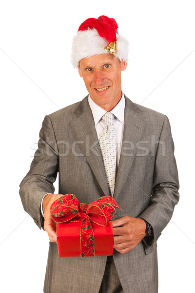 Navidad presente hombre papá noel sombrero ancianos Foto stock © ivonnewierink