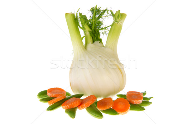 изолированный фенхель сахар морковь свежие Ломтики Сток-фото © ivonnewierink