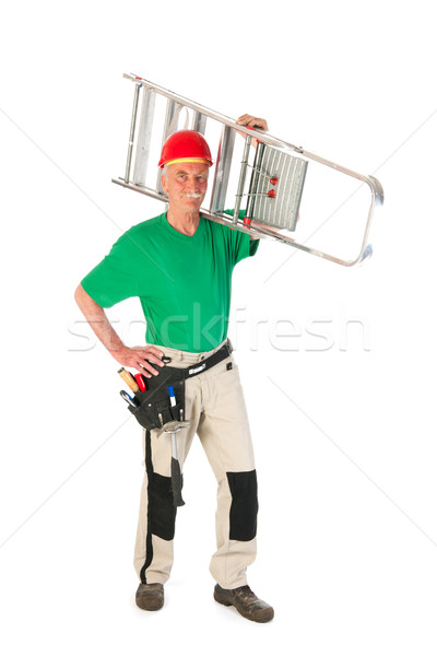 Manual worker with stepladder Stock photo © ivonnewierink