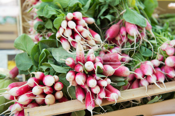 Fresh radish at the market Stock photo © ivonnewierink