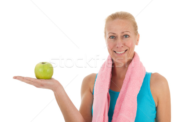 Portrat mature woman at fitness Stock photo © ivonnewierink