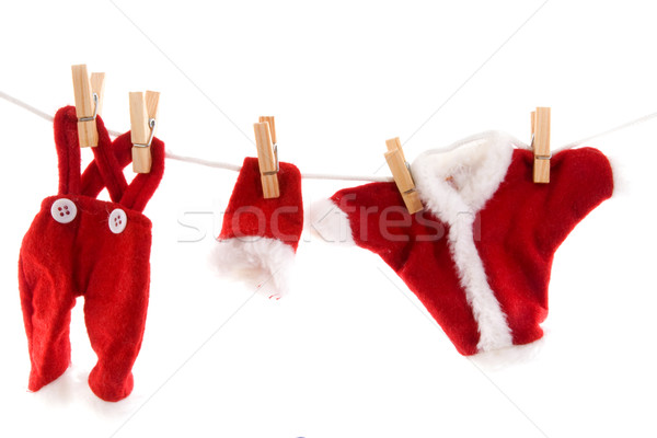 Ruházat mikulás karácsony szennyes nadrág mosás Stock fotó © ivonnewierink