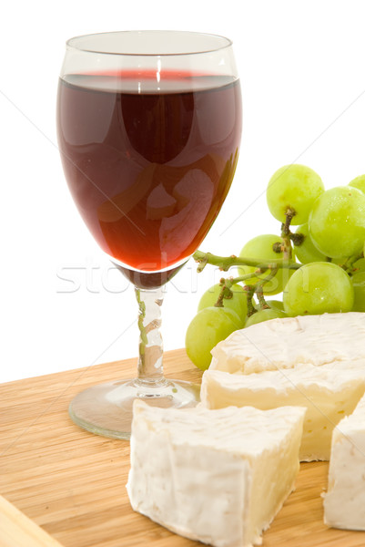 Wino czerwone camembert francuski ser Zdjęcia stock © ivonnewierink