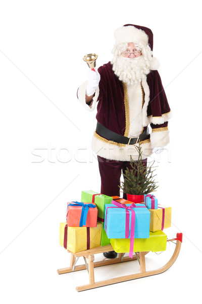Santa Claus and sled with many Christmas presents Stock photo © ivonnewierink