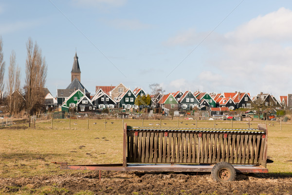 Farmers wagon in typical Dutch landscape Stock photo © ivonnewierink