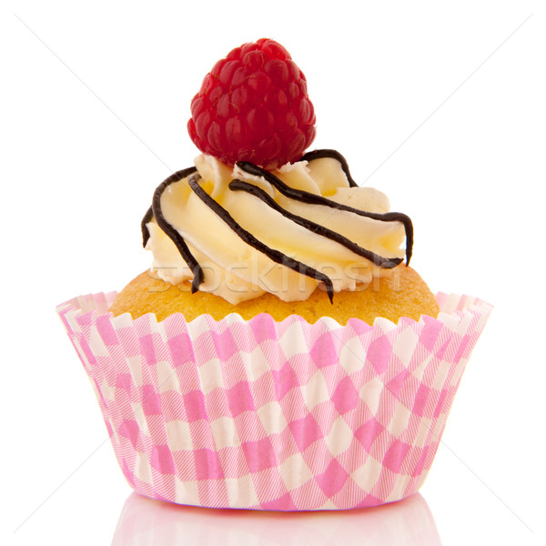 Obst Cupcake frisches Obst Buttercreme Schokolade isoliert Stock foto © ivonnewierink