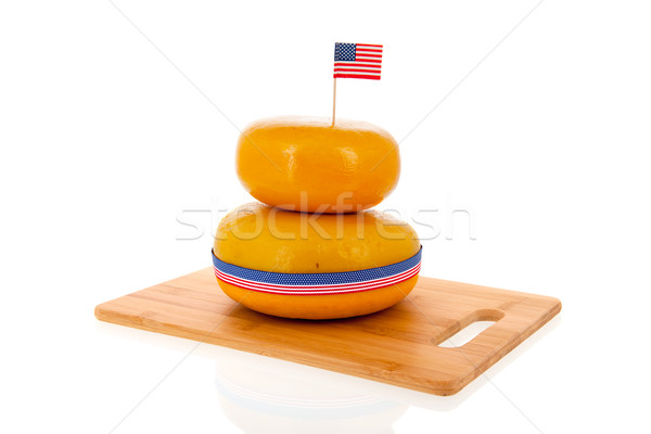 American brânză doua intreg taiere bord Imagine de stoc © ivonnewierink