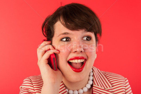 Vestea buna smartphone afaceri femeie telefon Imagine de stoc © ivonnewierink