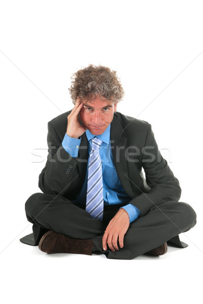 Kritisch manager vergadering vloer stress gezicht Stockfoto © ivonnewierink