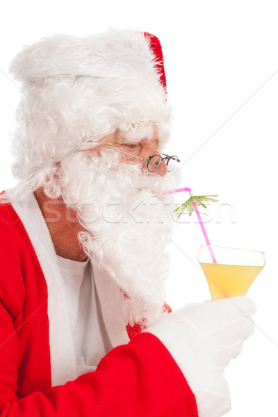 Portrait Santa Claus with tropical drink Stock photo © ivonnewierink